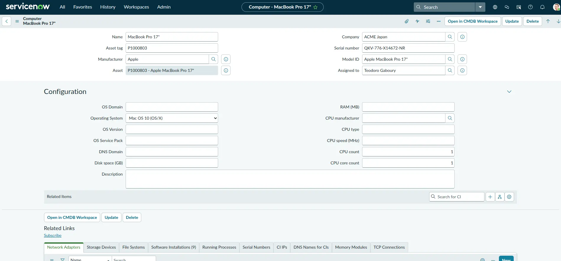 ServiceNow Dashboard – 3